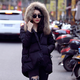 韩国2015冬季新款羽绒服女装正品代购貉子大毛领中长款韩版外套