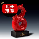戴玉堂 富贵红瓷创意家居饰品摆件十二生肖/马龙羊虎猪牛D27-01