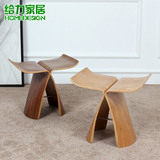 矮凳小凳子 实木时尚创意蝴蝶椅 欧式换鞋凳子小木凳 宜家穿鞋凳