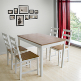 包邮实木餐桌椅组合小户型简约现代白色全松木长方餐桌吃饭桌子