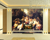 欧式人物油画人体写真壁纸ktv酒吧背景墙纸个性定制无缝壁画酒店