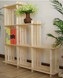 特价宜家实木书架书柜木置物架收纳架简易组装客厅花架杂物架梯形