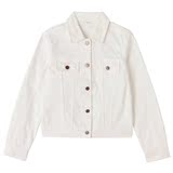 MUJI无印良品女棉弹力白色牛仔夹克衫短外套秋冬女装日本正品代购