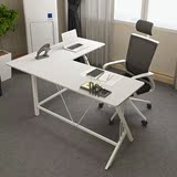 电脑桌转角台式现代简约钢木书桌双人办公桌宜家家用拐角桌子