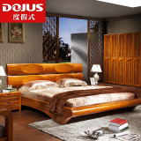 DOJUS实木床 1.8米双人橡木简约现代中式婚床 卧室家具 爆款6A08