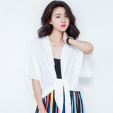 夏韩国女装代购款薄款系带实用防晒衣空调衫海边开衫小衫短外套