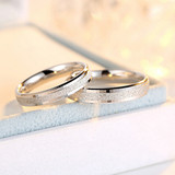 UXU简约时尚 情侣戒指男女对戒 925银戒指女银饰品 结婚送礼刻字
