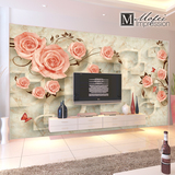 无缝大型壁画 3d客厅电视背景墙纸布卧室定制壁纸 简约现代花卉画