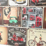 2016正方形铁皮酒吧摩托车汽车装饰用品创意壁画挂件道具拍摄壁饰