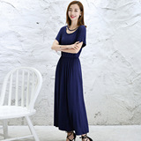 2016年夏季女装新款韩版显瘦棉质连衣裙长裙修身气质