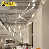 led工业风办公室咖啡厅餐厅吧台创意个性一字公司前台圆柱管吊灯