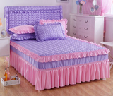 爱心夹棉加厚蕾丝床裙加棉床罩1.5m1.8/2.0米单件床套床盖床头罩