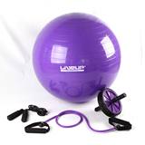 LIVEUP家用家庭健身器材四件套装瑜伽球跳绳一字拉力绳健腹轮