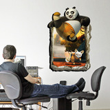 功夫熊猫3D平面创意PVC自粘儿童房幼儿园游乐场乐园装饰墙贴画