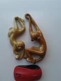 文革-80年代陶瓷韩美林瓷器动物摆件捞月猴子