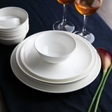 正品骨瓷餐具高档陶瓷套装 纯白酒店中西餐盘子饭碗 中式欧式日式