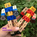 大号木制拆装变形金刚 机器人木质汽车人木头儿童益智玩具