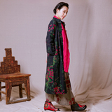 尤瑾2015民族风女装秋冬装中式复古长款外套中国风开衫盘扣风衣