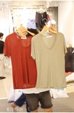 韩国进口东大门代购女装Vaseline 新款左/右色净版圆领短袖T恤