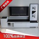 黑白色简约电视柜小户型长方形 伸缩钢化玻璃小柜电视柜烤漆包邮