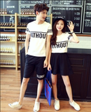 情侣装夏装2016新款韩国夏季短袖T恤男女学生上衣女裙套装班服潮