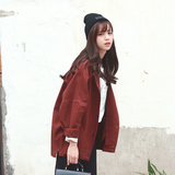 韩学院风学生风衣休闲工装外套原宿复古中长款宽松夹克女#W65