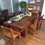 老船木家具船木茶台室内客厅茶桌椅组合中式实木复古功夫泡茶桌