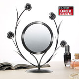 创意台式镜子 单面化妆镜 铁艺金属梳妆镜 便携公主镜 创意礼物