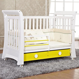 爱斯博儿实木婴儿床1438 欧式环保漆宝宝婴儿床 多功能婴幼儿童床