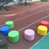 幼儿园早教中心圆凳儿童沙发凳 软包pu亲子玩具凳超大直径40公分