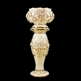 欧式现代罗马柱子摆件 客厅高档陶瓷落地花瓶大号结婚套装景德镇
