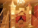 欧式美式形象床公主城堡床实木家具高低子母床儿童高低床带滑梯