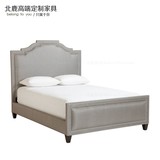 北鹿高端家具定制设计欧式美式大床实木双人布床1.81.5米软床EA10