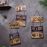 美式乡村铁皮车牌串牌壁挂工业风创意酒吧墙壁个性画板下午茶店饰