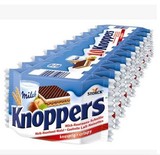 包邮 荷兰代购 德国knoppers牛奶榛子巧克力威化饼干25g*10包