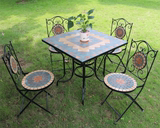 欧式马赛克 庭院桌椅 休闲桌椅 咖啡桌椅 室外桌椅 花园桌椅组合