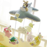 婴幼儿0-3-6-12月音乐旋转床铃多功能飞机宝宝床挂布艺益智玩具