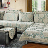 欧式沙发垫雪尼尔提花植绒防滑沙发巾加宽三人沙发坐垫L型沙发套