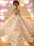 可儿芭比婚纱 娃娃衣服 天使 礼服 服装 蕾丝 女孩礼物 可定制