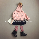 韩国儿童冬装女童立体英文字母宝宝加厚绒柔软长袖套头休闲卫衣