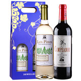 德威堡西班牙原装进口葡萄酒 智利原瓶红酒 勇士红 松树白双支装