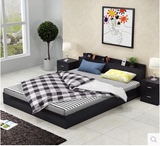 现代简约板式床韩式床1.5米1.8米双人床榻榻米板式床实木拼接床