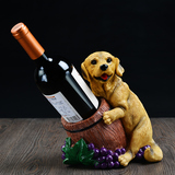 欧式红酒架创意葡萄酒架子小狗摆件时尚简约红酒瓶架酒柜装饰品