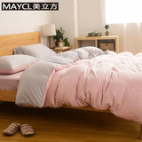 天竺棉针织四件套全棉裸睡纯棉床单简约被套1.8m1.5m床双人