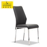 现代餐椅 简约时尚黑白咖啡餐厅餐椅子 皮革酒店家用金属铁艺餐椅