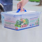 手提塑料保鲜盒套装 超大冰箱密封盒 长方形干货食品收纳盒包邮