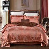 莱芙（家纺）欧式床上四件套奢华贡缎提花 床罩床盖1.5m/1.8m床