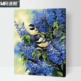 迷朗diy数字油画动物花卉风景客厅儿童房大幅手绘填色画 两只小鸟