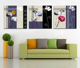 客厅装饰画欧式床头壁画抽象无框画三联花瓶艺术挂画沙发背景墙画