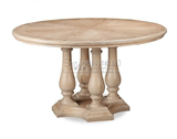 法式圆形餐桌复古怀旧实木餐桌美式做旧风华实木桌欧式实木园桌